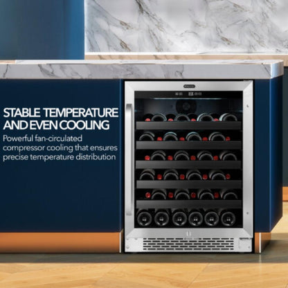 Whynter 24" 46-Bottle Single Zone Built-In/Undercounter Stainless Steel Wine Refrigerator