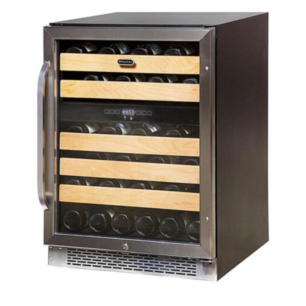 Built-in stainless steel dual zone wine cooler 46 bottles