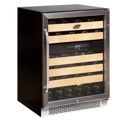 Under-counter wine fridge with dual temperature zones