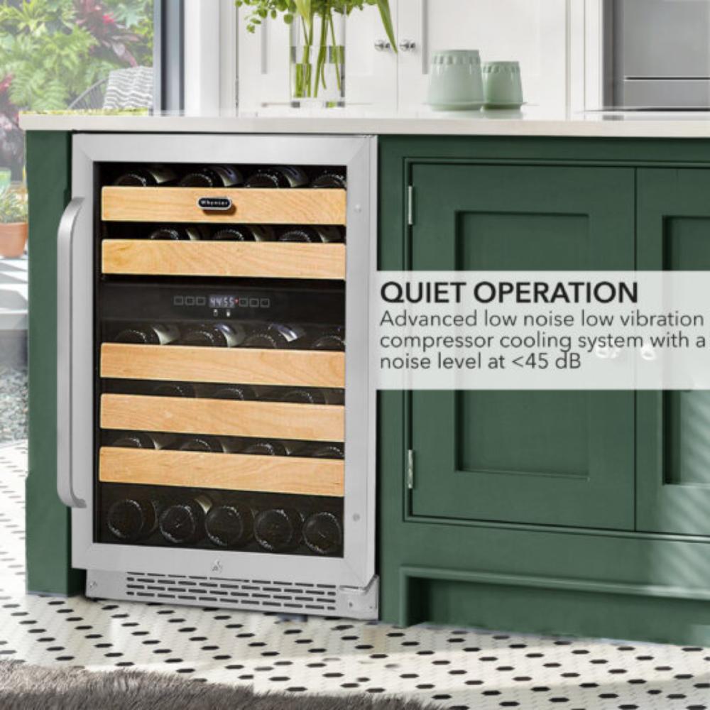Whynter 46-Bottle Dual Zone Built-In/Undercounter Stainless Steel Wine Fridge, 24"