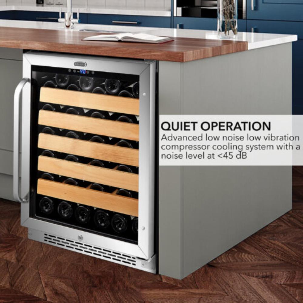 Whynter 24" 54-Bottle Single Zone Built-In/Undercounter Stainless Steel Wine Refrigerator