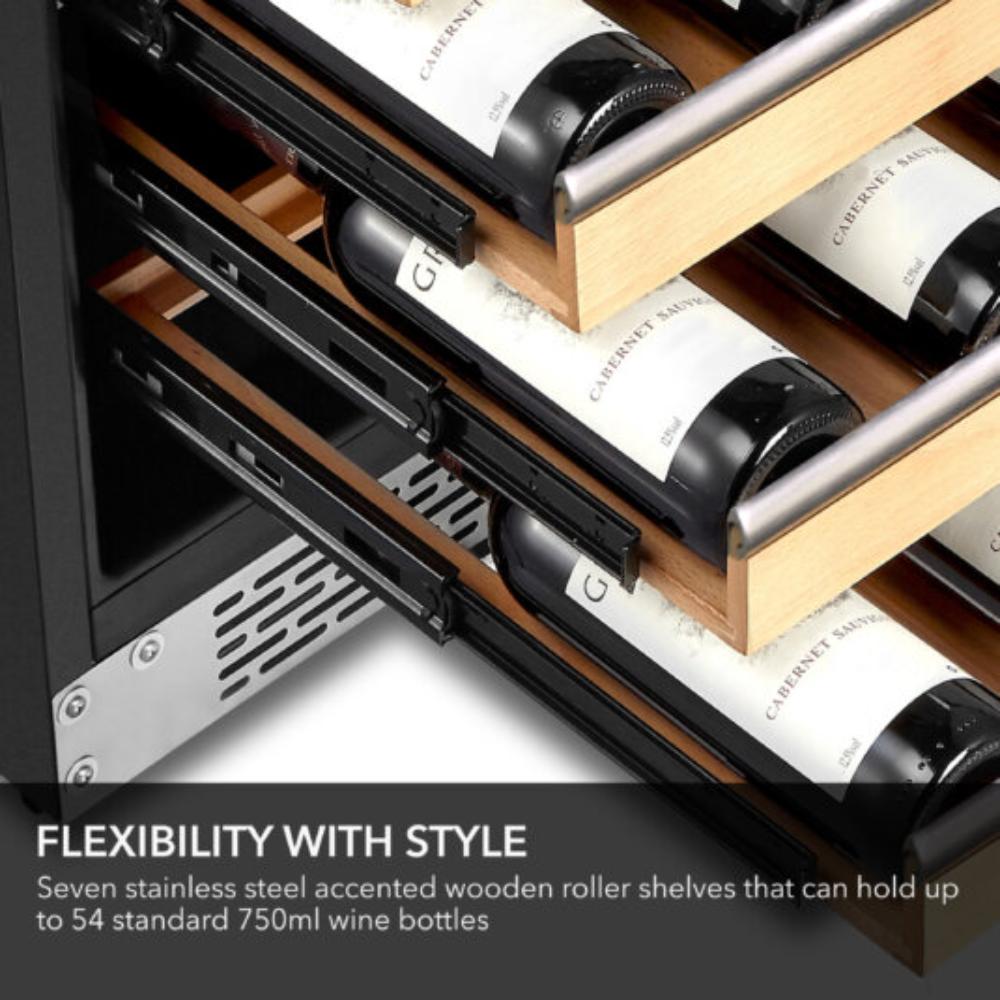 Whynter Elite Series 54-Bottle Single Zone Built-in Wine Refrigerator - Stainless Steel with Lightshow
