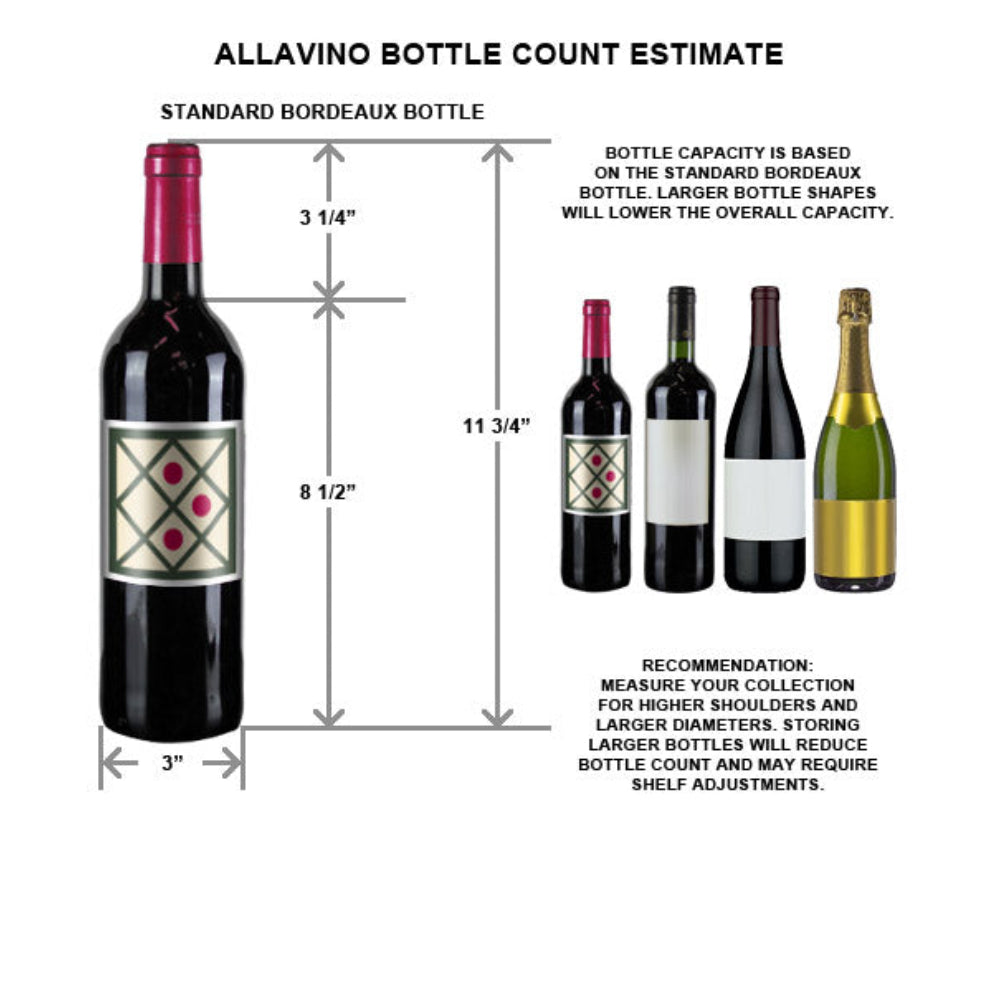 Allavino 32” Vite II Tru-Vino Single Zone 277 Bottle Wine Refrigerator - Stainless Steel Left Hinge