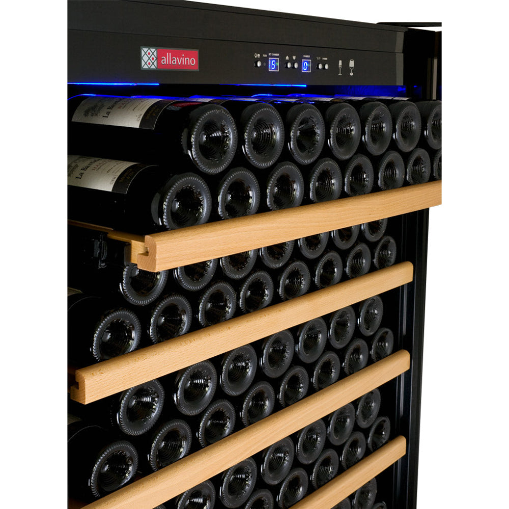 Left-hinge Allavino YHWR305-1BL20 wine fridge with digital temperature control