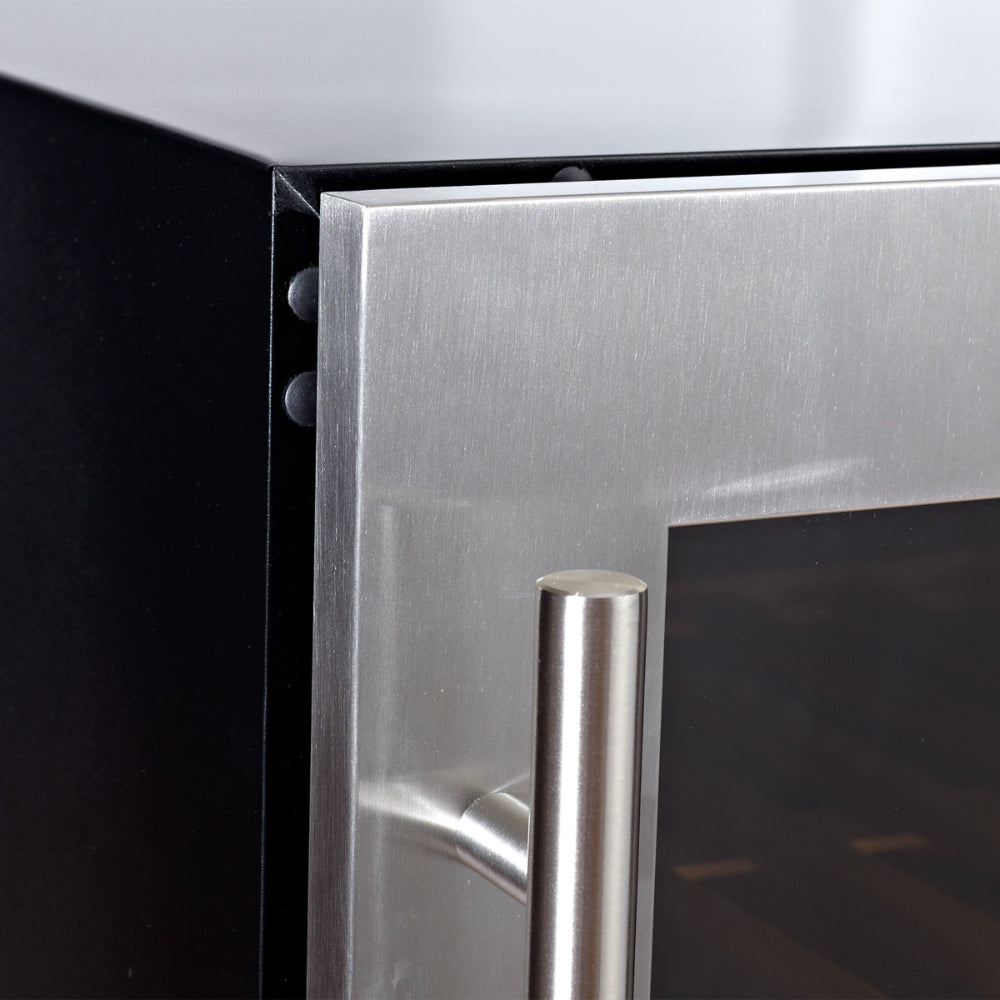 KingsBottle 47" Tall Single Zone Wine Cooler – Low-E Glass Door, Stainless Steel, Right Hinge