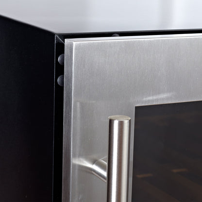 KingsBottle 47" Tall Single Zone Wine Cooler – Low-E Glass Door, Stainless Steel, Right Hinge
