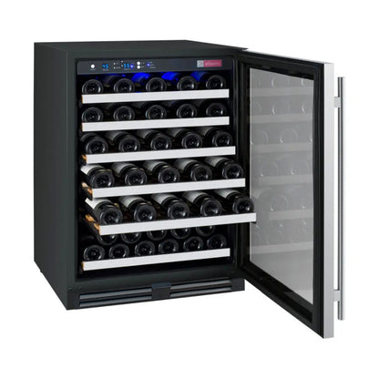 Side view of the 56-bottle capacity FlexCount wine cooler, designed for modern kitchens and bars