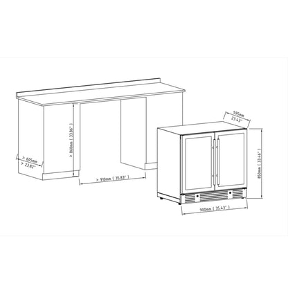 Drawing showing installation dimensions.