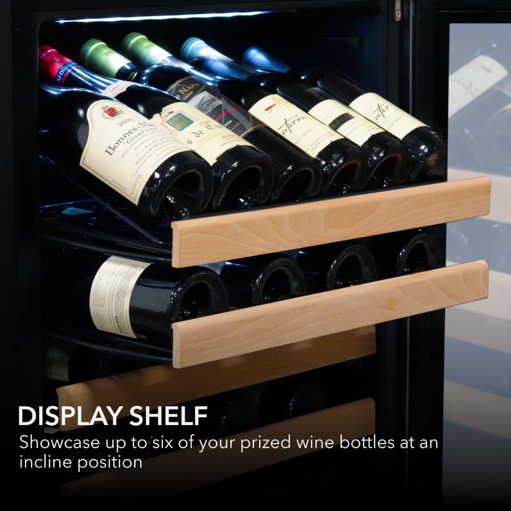 Whynter 24" 92-Bottle Built-in Dual Zone Stainless Steel  Wine Refrigerator with Display Rack