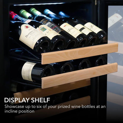 Whynter 24" 92-Bottle Built-in Dual Zone Stainless Steel  Wine Refrigerator with Display Rack