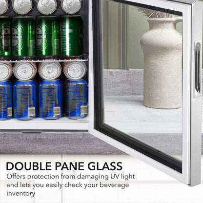 Whynter 17"  Freestanding Beverage Refrigerator - 62 Can, Stainless Steel
