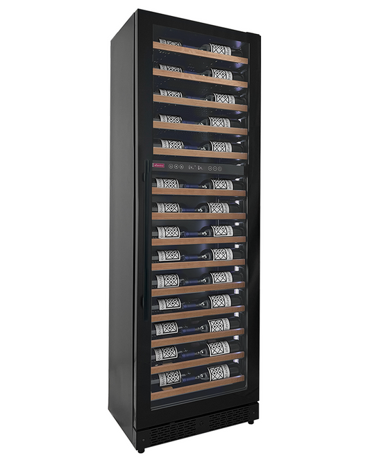 Allavino Reserva Series 67 Bottle 71” Tall Dual Zone Wine Refrigerator - Black Right Hinge with Wood Shelf Fronts