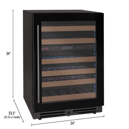Compact wine fridge with 50-bottle capacity