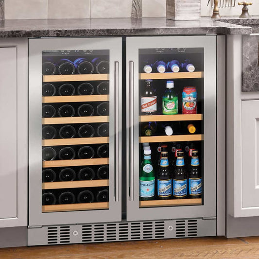 Wine Enthusiast SommSeries2 Beverage Station (46 Bottle + 178 Can, Dual Zone, Stainless Steel)