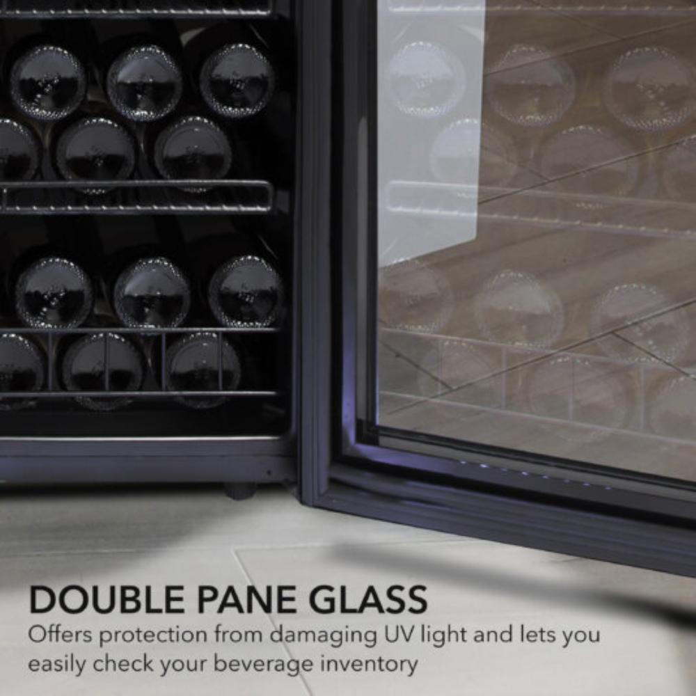 Whynter 124-Bottle Single Zone Freestanding Black Wine Refrigerator