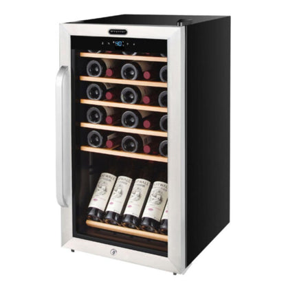 Whynter wine fridge with display shelf for open bottles