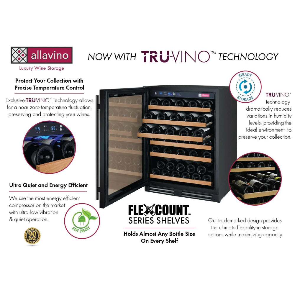 Premium 24-inch wine fridge with Tru-Vino technology for precise temperature stability