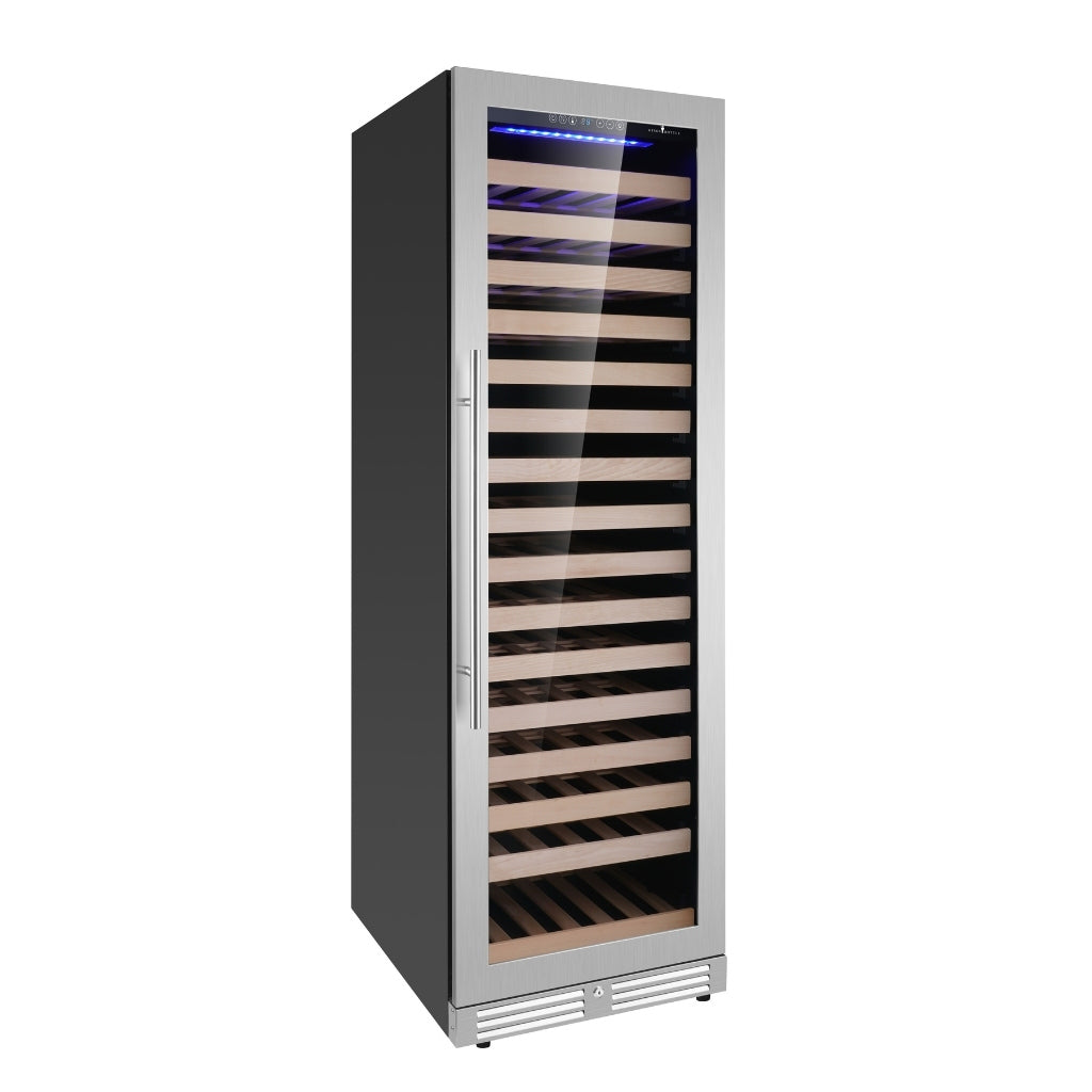 KingsBottle 159 Bottle Single Zone Wine Cooler with right hinge.