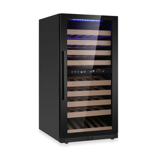 Dual zone 47-inch wine cooler with Low-E glass door
