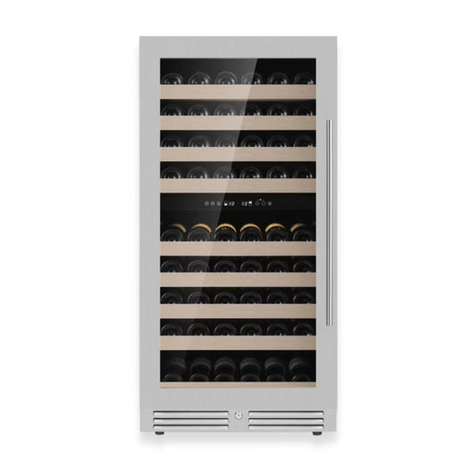 Wine cooler with adjustable shelves and digital controls