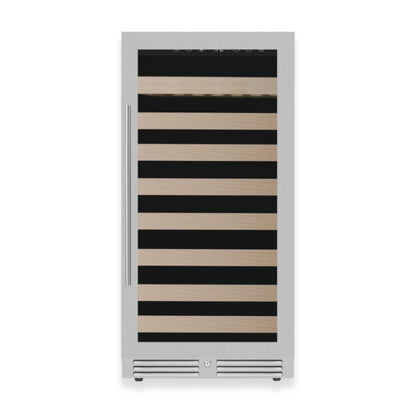 Stainless steel single-zone wine cooler with Low-E glass door