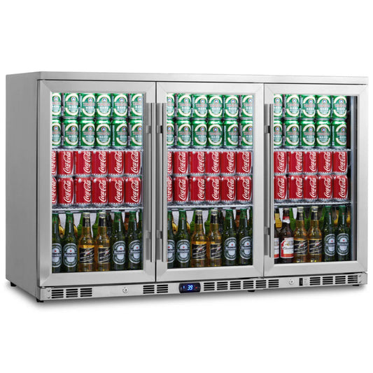 3-door undercounter beverage cooler with heating glass doors