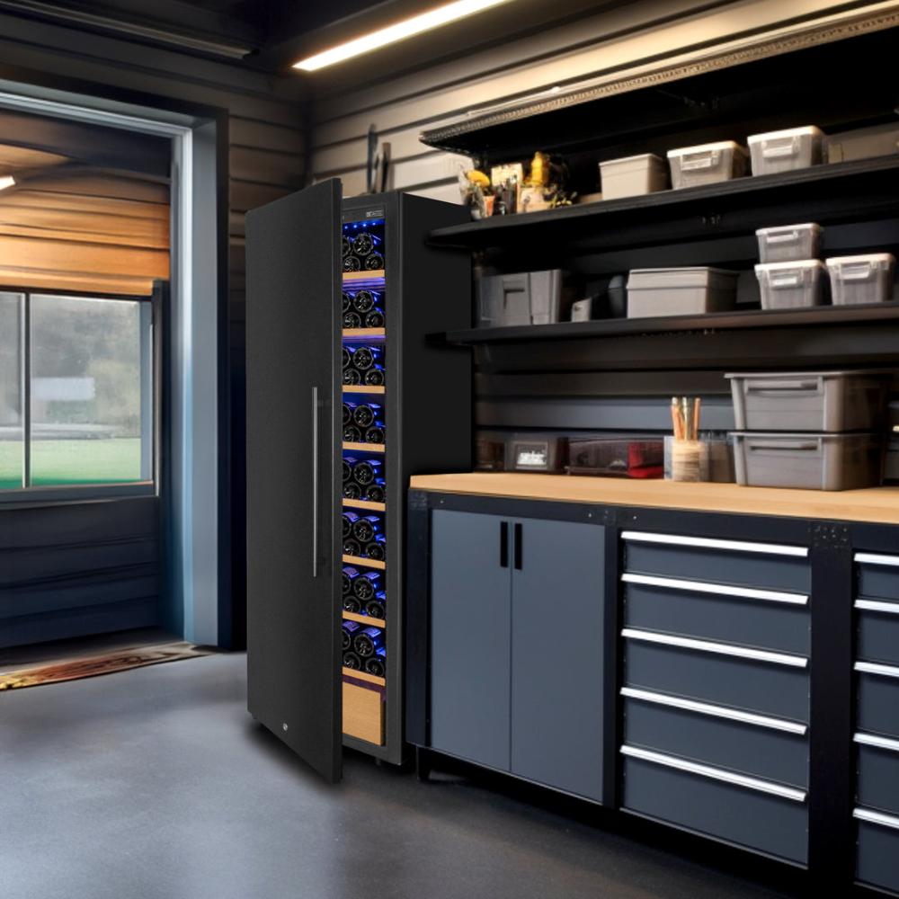 Allavino 185-Bottle Single Zone Wine Vault – Solid Black Door, Right Hinge | Commercial-Grade Storage