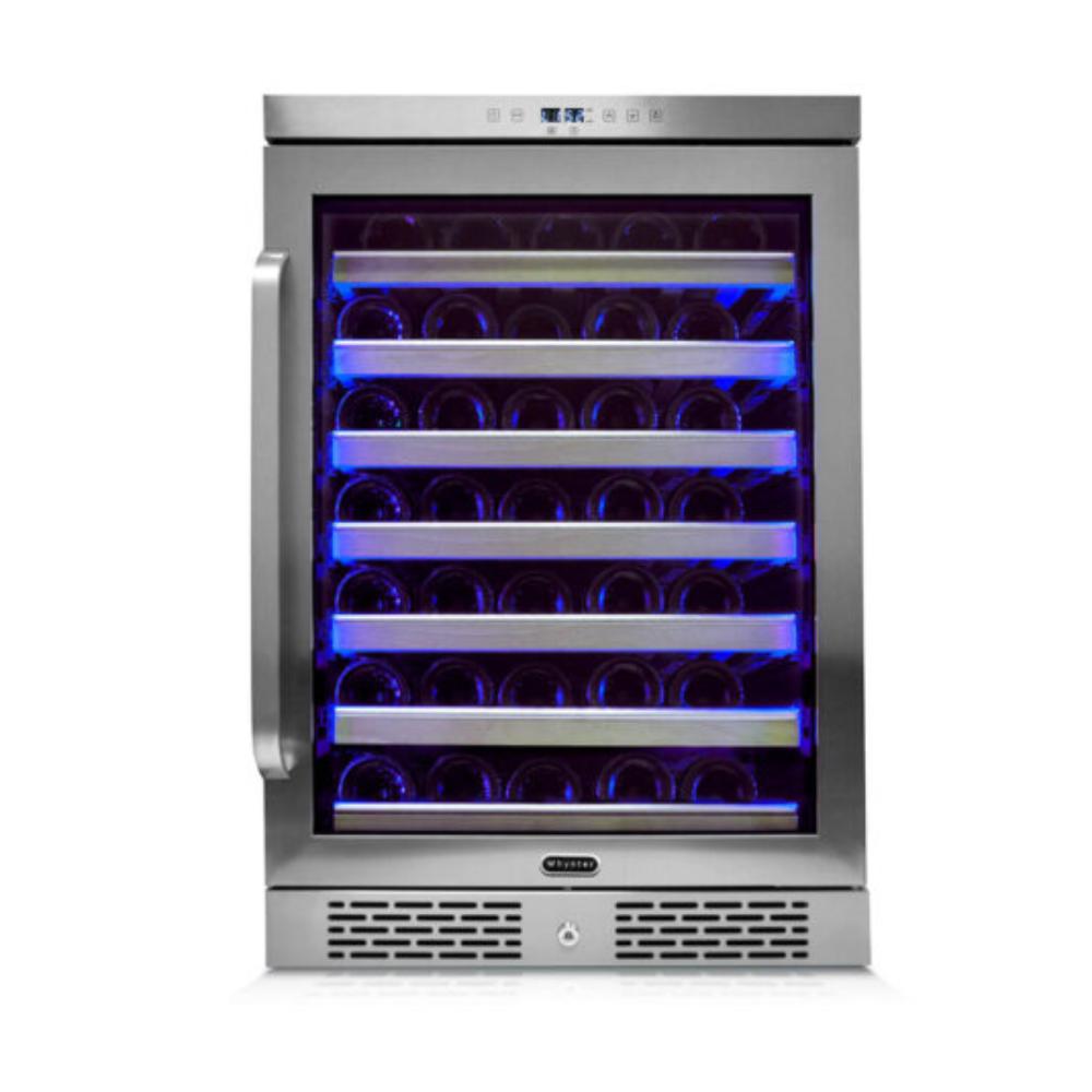 Whynter Elite Series 54-Bottle Single Zone Built-in Wine Refrigerator - Stainless Steel with Lightshow