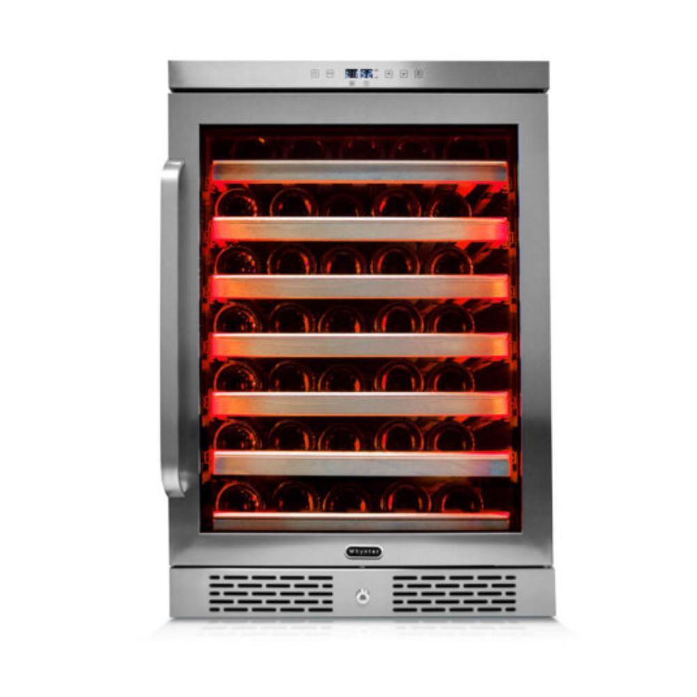 Whynter Elite Series 54-Bottle Single Zone Built-in Wine Refrigerator - Stainless Steel with Lightshow