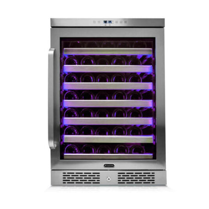 Whynter Elite Series 54-Bottle Single Zone Built-in Wine Refrigerator - Stainless Steel with Lightshow