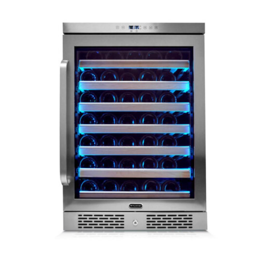 Whynter Elite Series 54-Bottle Single Zone Built-in Wine Refrigerator - Stainless Steel with Lightshow