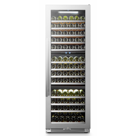 LanboPro 143 Bottle Triple Zone Wine Cooler with UV-protected tempered glass door.