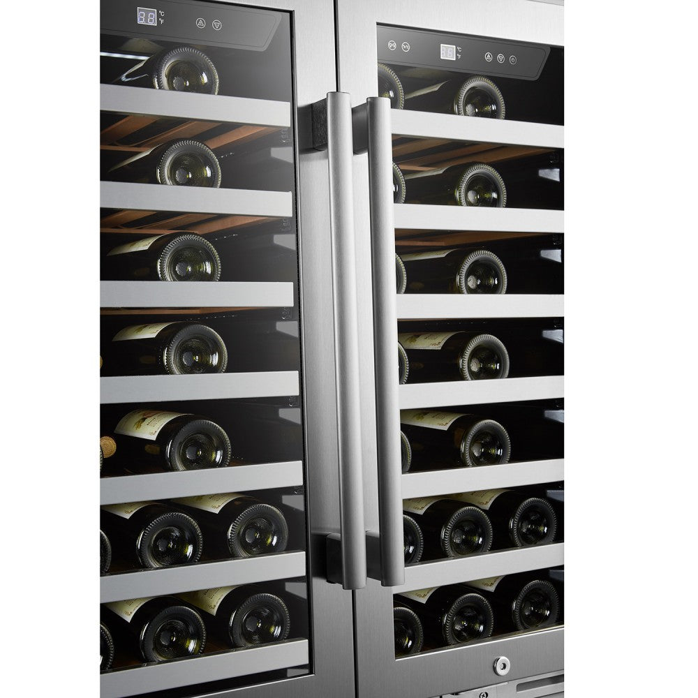 LanboPro 62-Bottle Dual Door Wine Cooler – Dual Zone, Elegant Design, Efficient Cooling