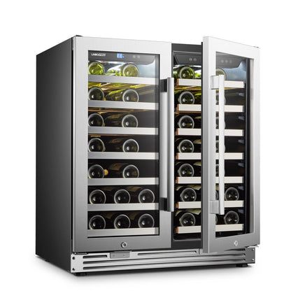 Side view of the LanboPro wine cooler freestanding