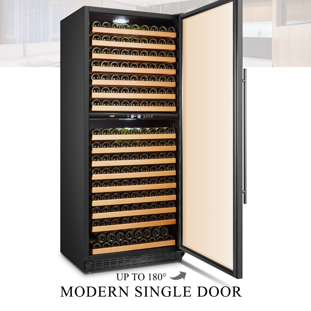 Lanbo wine cooler with dual temperature zones, ideal for red and white wine collections