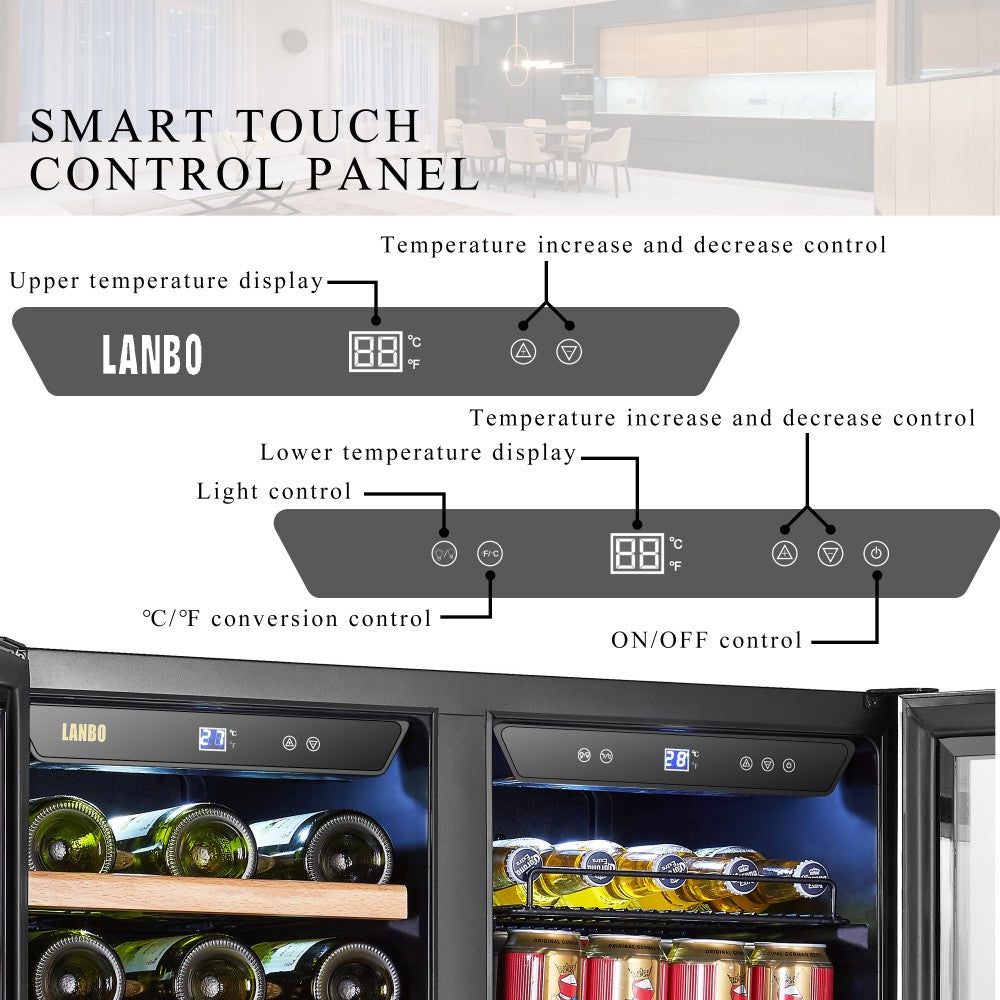 Close-up of LanboPro LP66B dual temperature controls with digital touch panel