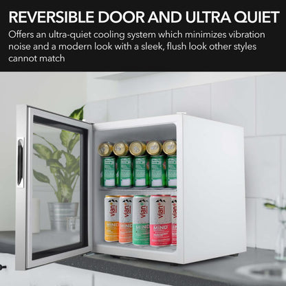 Whynter 17"  Freestanding Beverage Refrigerator - 62 Can, Stainless Steel