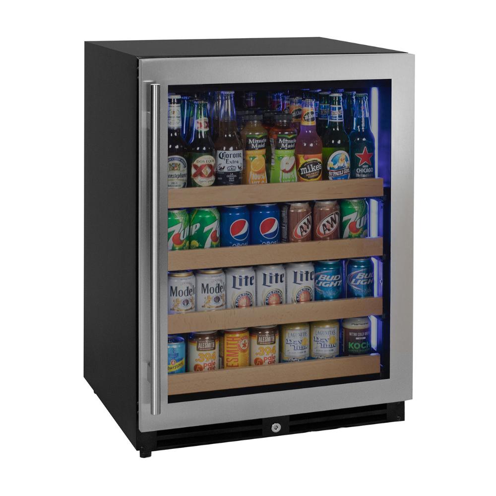 Dual-purpose wine and can cooler under kitchen counter