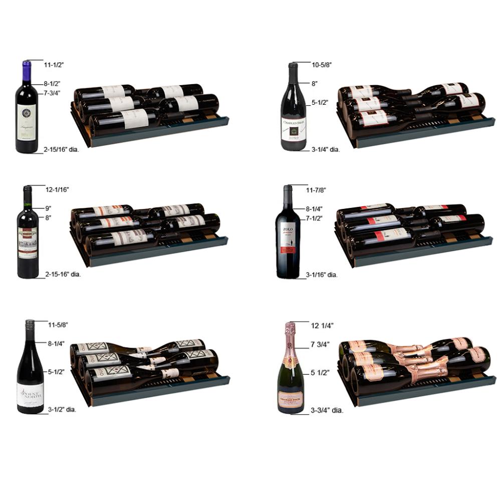 Allavino Reserva Series 134-Bottle Four Zone Shallow Side-by-Side Wine Refrigerators – Black Doors