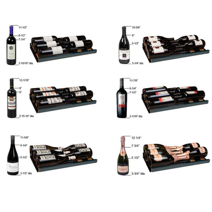 Allavino Reserva Series 134-Bottle Four Zone Shallow Side-by-Side Wine Refrigerators – Black Doors
