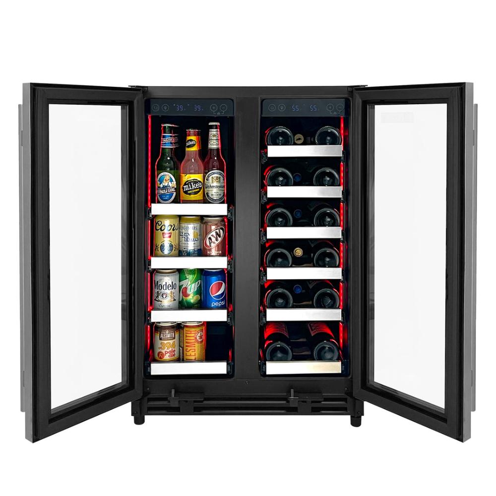 Allavino Reserva Series 24” Two Door Stainless Steel Wine Refrigerator and Beverage Center