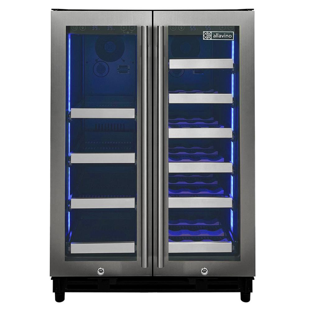 Allavino Reserva Series 24” Two Door Stainless Steel Wine Refrigerator and Beverage Center
