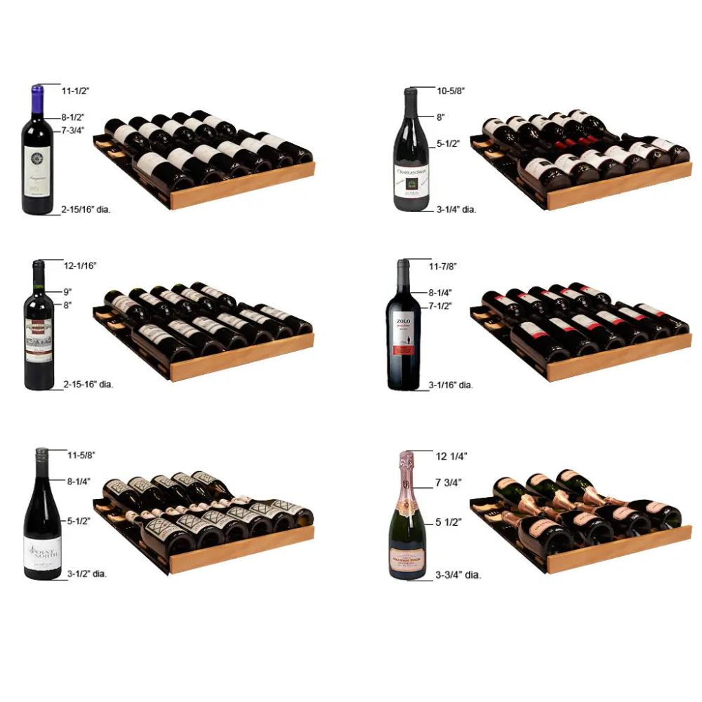 Allavino 119-Bottle Dual Zone Wine Refrigerator – 55" Tall, Stainless Steel Door, Left Hinge