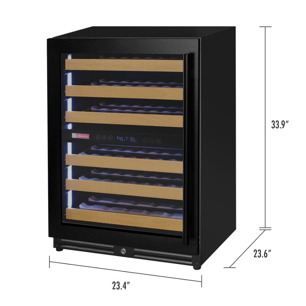 Dual-zone wine cooler control panel 