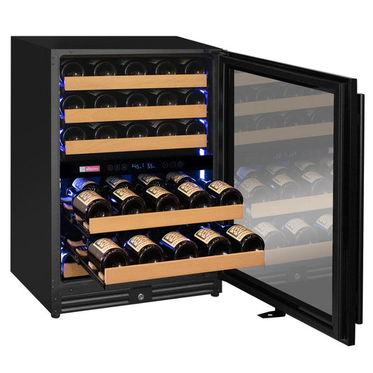 Allavino 56-Bottle Single Zone Built-In Wine Refrigerator – Black Glass Door, Right Hinge | Reserva Series