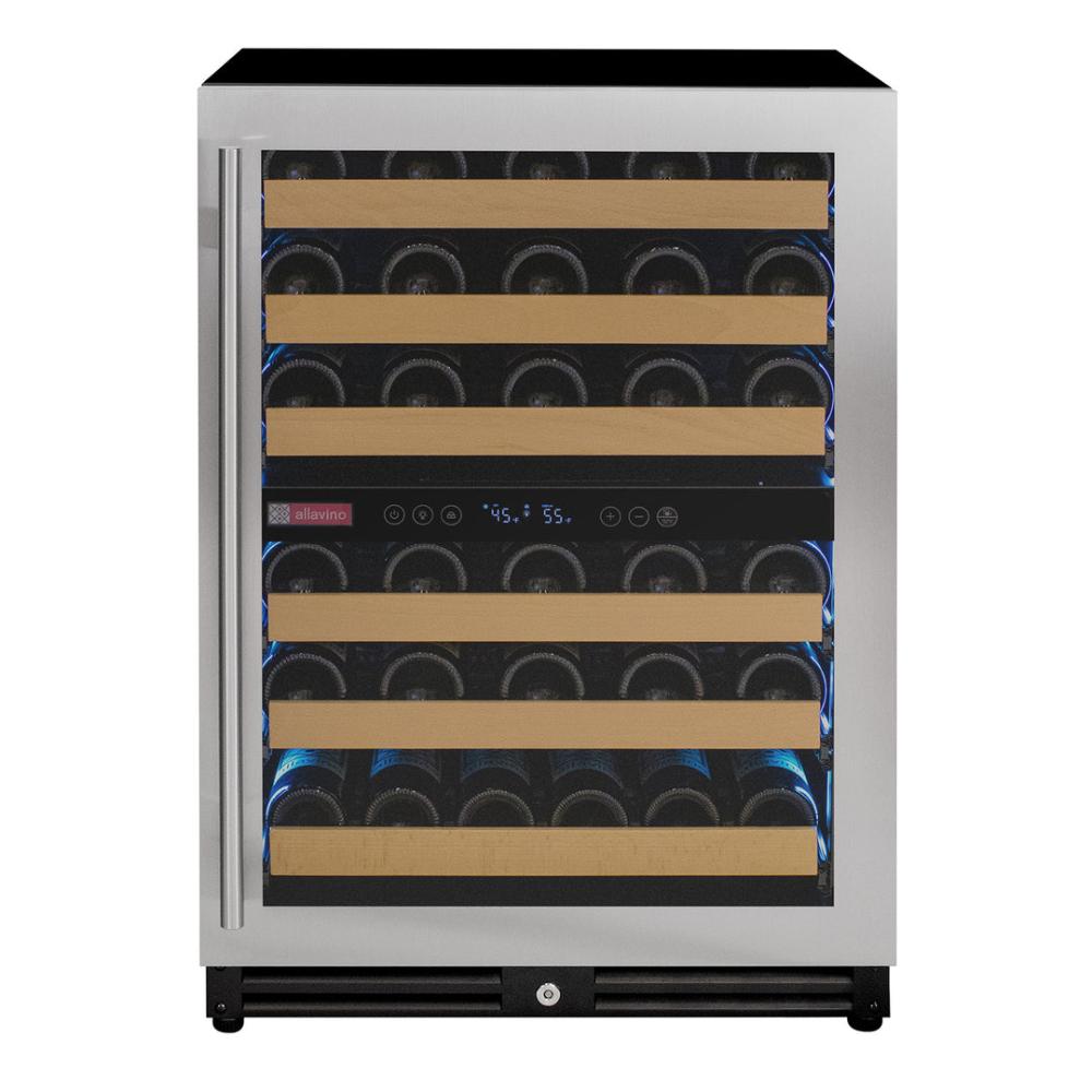 Wine refrigerator shown in under-counter installation