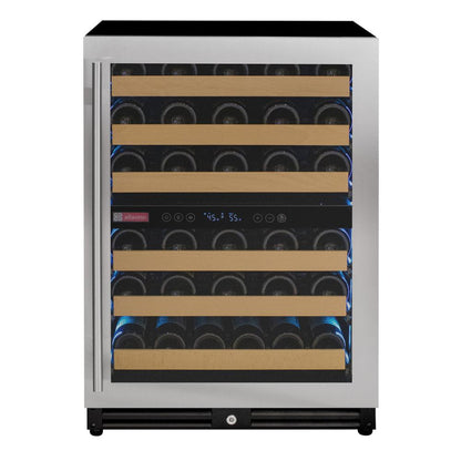 Wine refrigerator shown in under-counter installation