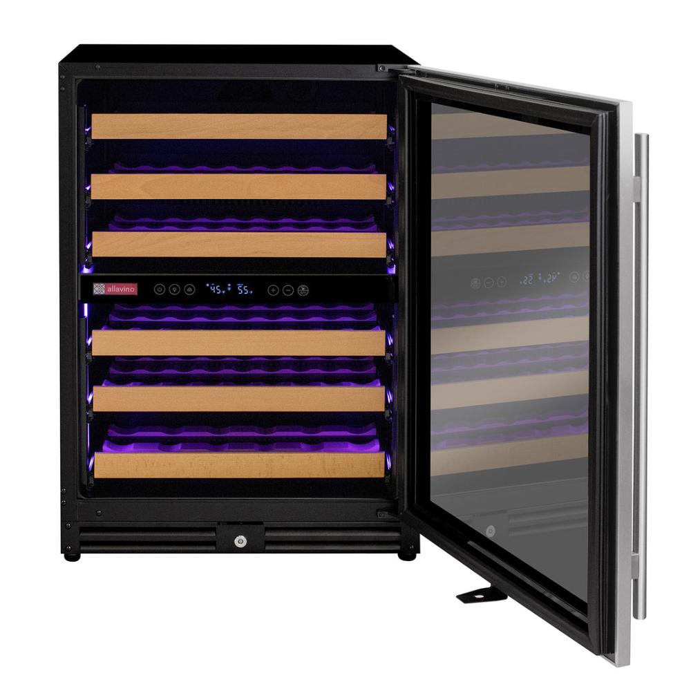 Allavino 56-Bottle Single Zone Built-In Wine Refrigerator – Stainless Steel Door, Right Hinge | Reserva Series