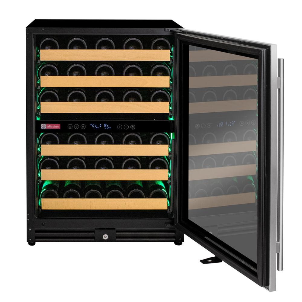 Allavino 56-Bottle Single Zone Built-In Wine Refrigerator – Stainless Steel Door, Right Hinge | Reserva Series