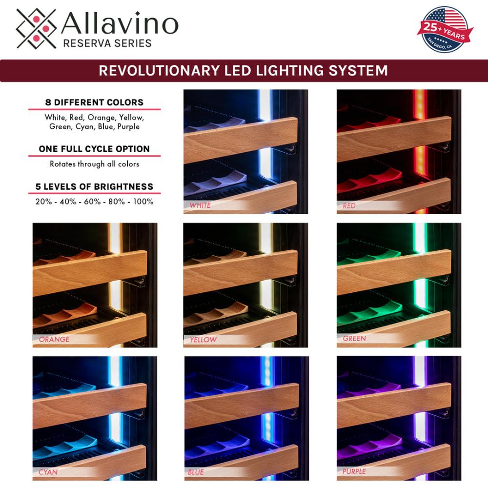 Allavino 56-Bottle Single Zone Built-In Wine Refrigerator – Stainless Steel Door, Right Hinge | Reserva Series